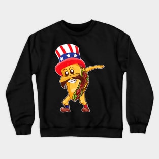 Dabbing Taco 4th July Shirt Fourth of July Crewneck Sweatshirt